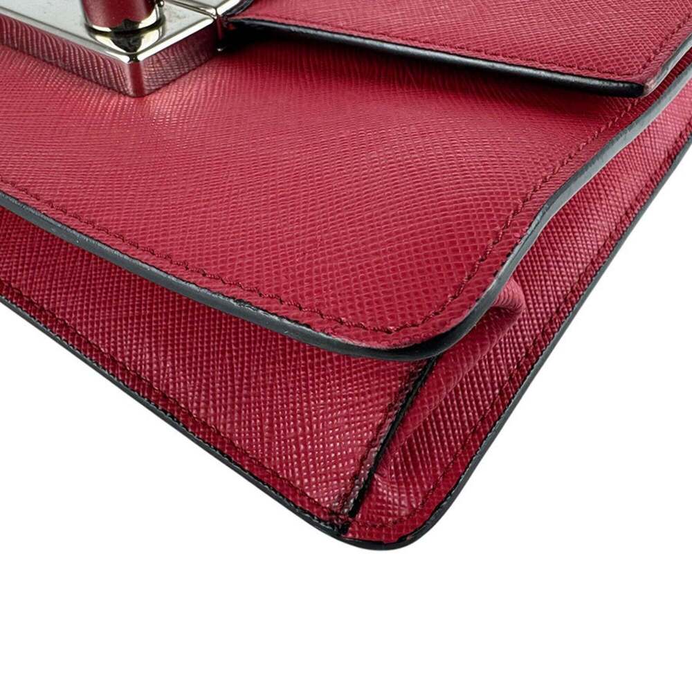 PRADA Red Leather Shoulder Bag - Picture 9 of 13
